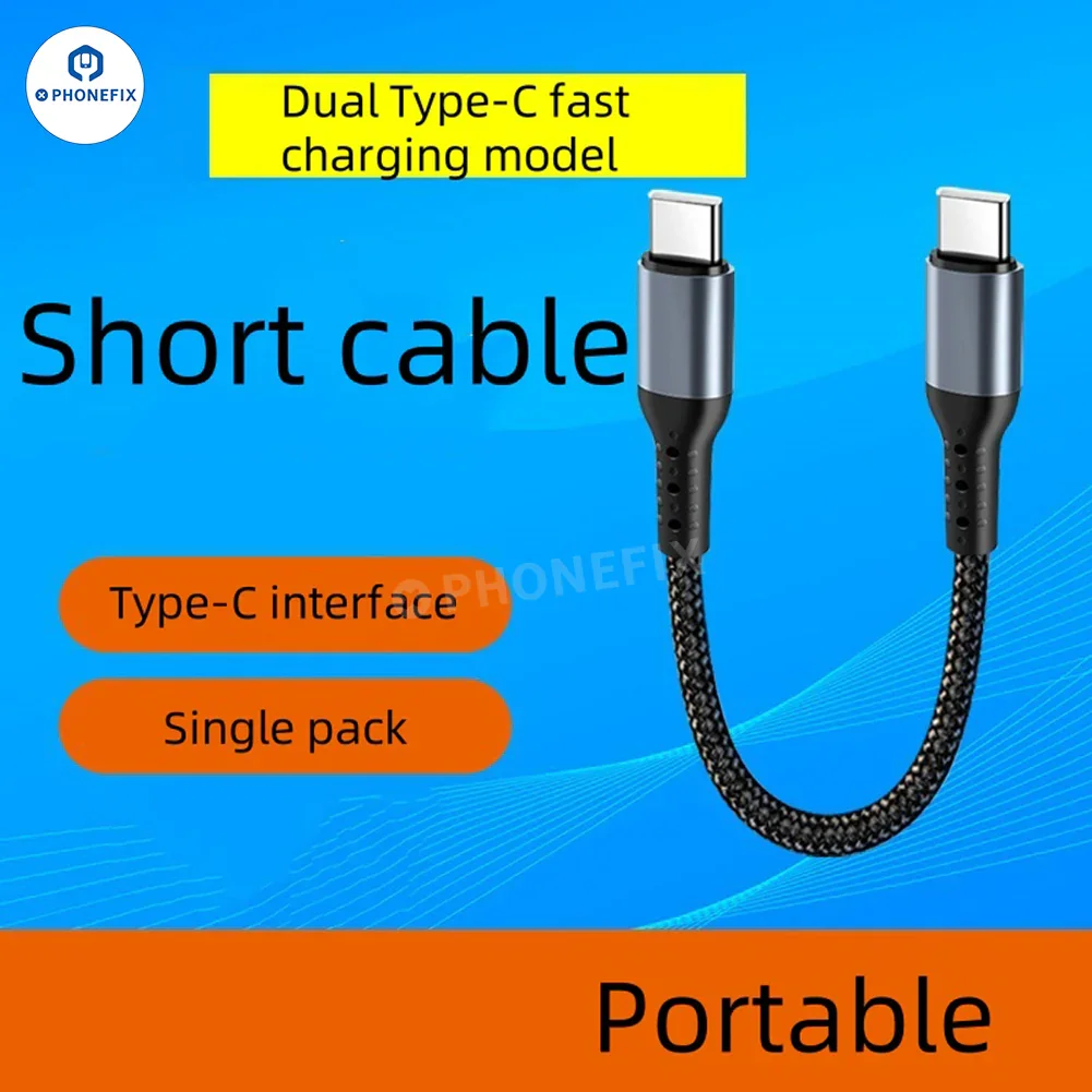 Braided Short Fast Charging Cable for iPhone Android Type-C - Image 6
