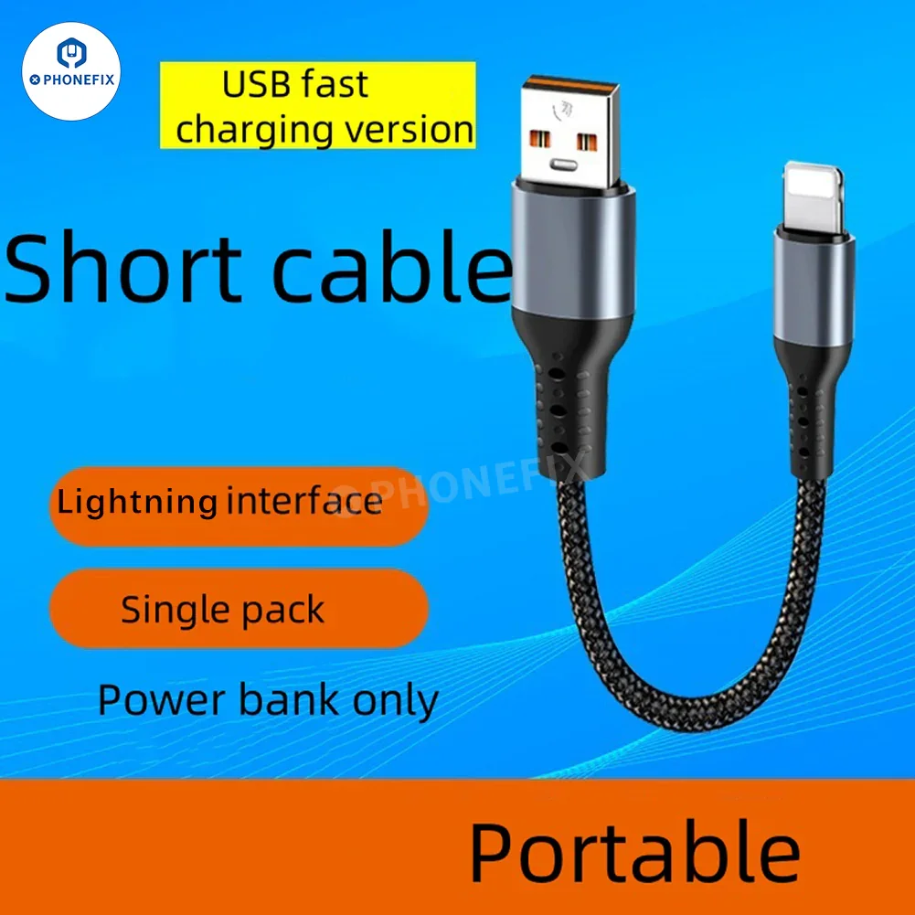 Braided Short Fast Charging Cable for iPhone Android Type-C - Image 9