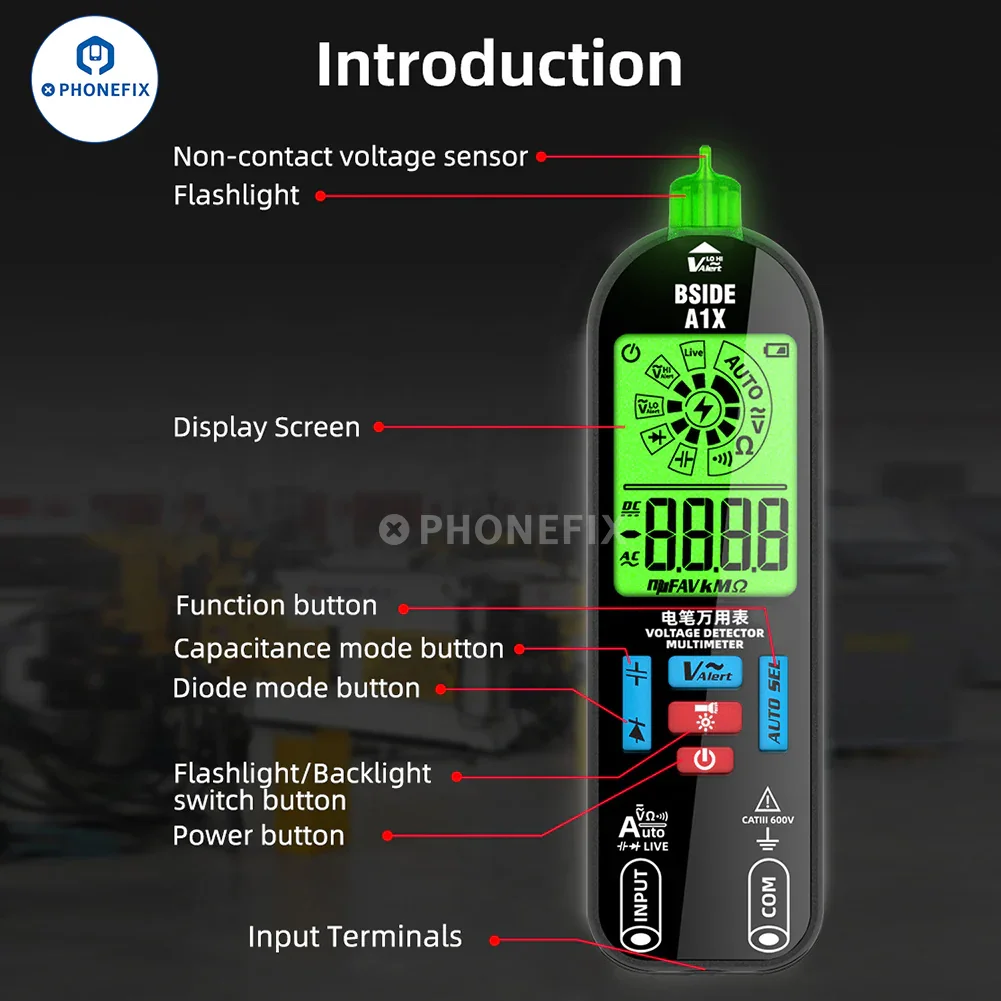 BSIDE A1X Smart Burn-proof Repairable Charging Multimeter - Image 2