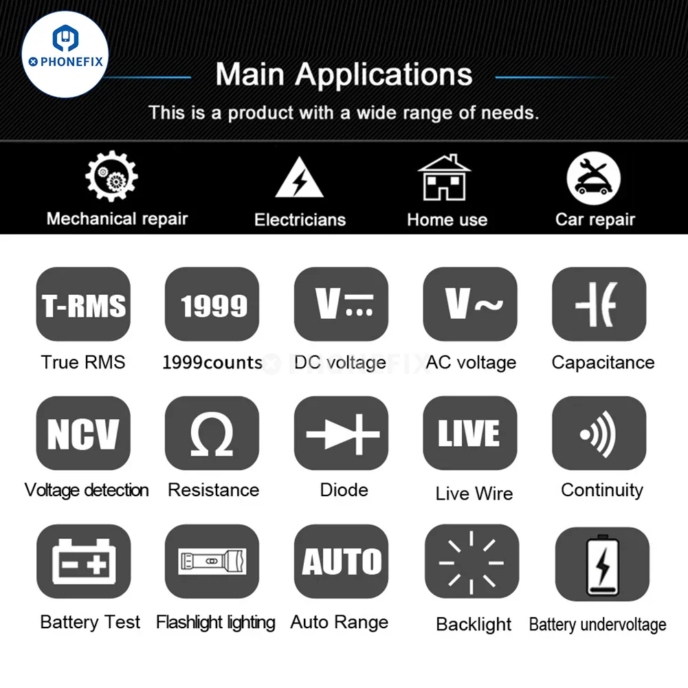 BSIDE A1X Smart Burn-proof Repairable Charging Multimeter - Image 9