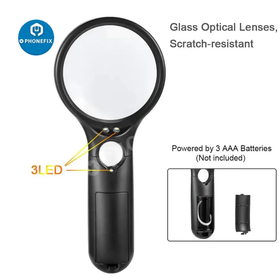 BUSATIA 3X 45X LED Illuminated Magnifier For Reading/Soldering/Jewelry - Image 3