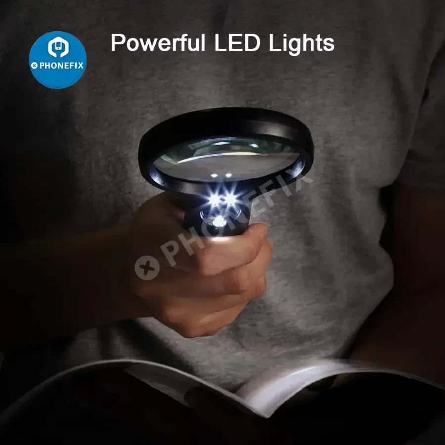 BUSATIA 3X 45X LED Illuminated Magnifier For Reading/Soldering/Jewelry - Image 4