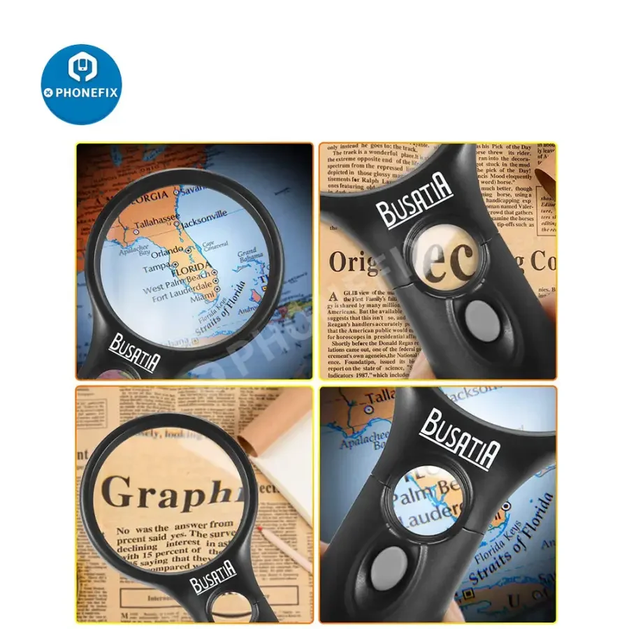 BUSATIA 3X 45X LED Illuminated Magnifier For Reading/Soldering/Jewelry - Image 6