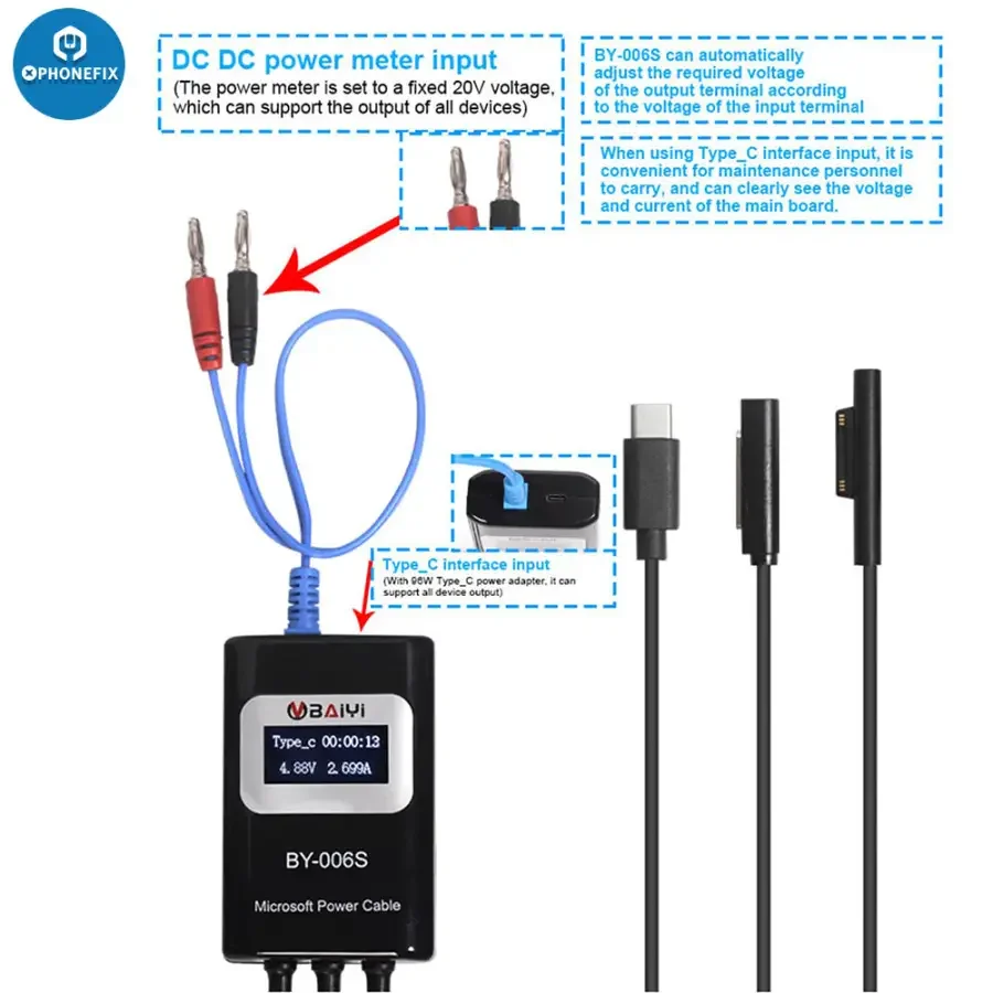 BY-006S  Mult-Function Microsoft Power Cable for Surface Laptop - Image 3
