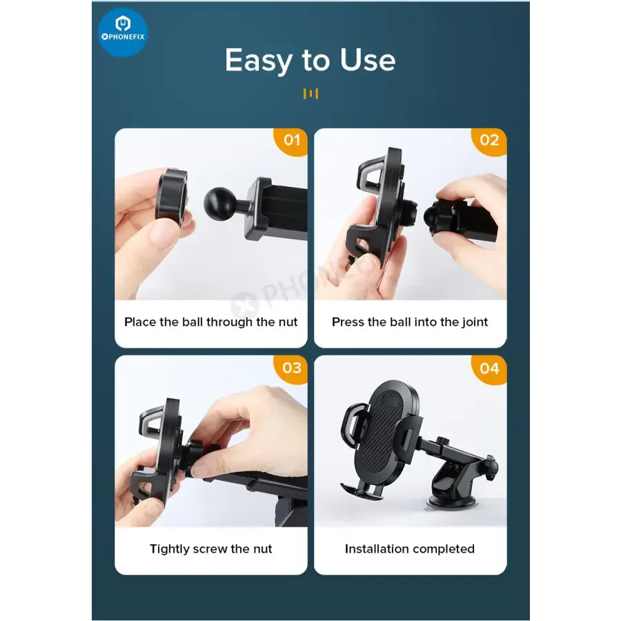 Car Phone Holder Dashboard Air Vent Smartphone Mount - Image 8