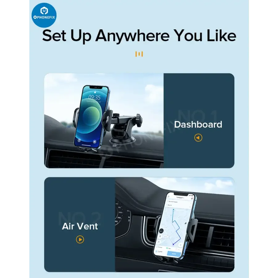 Car Phone Holder Dashboard Air Vent Smartphone Mount - Image 9