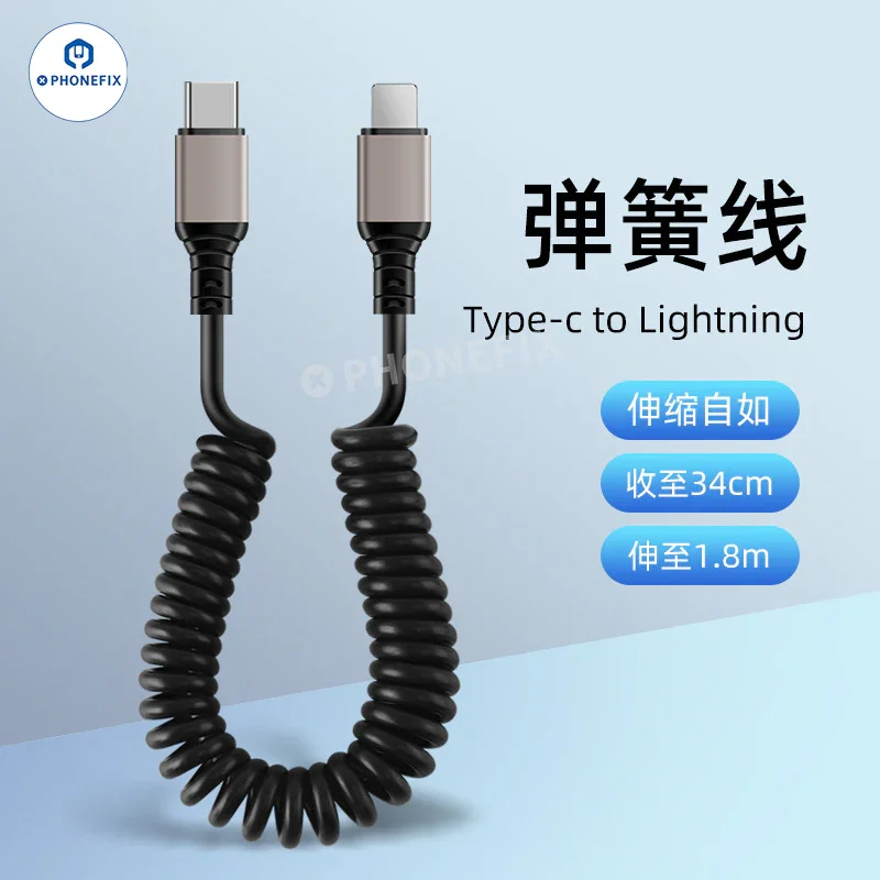 Car Spring Retractable 6A Super Fast Charging Data Cable - Image 10