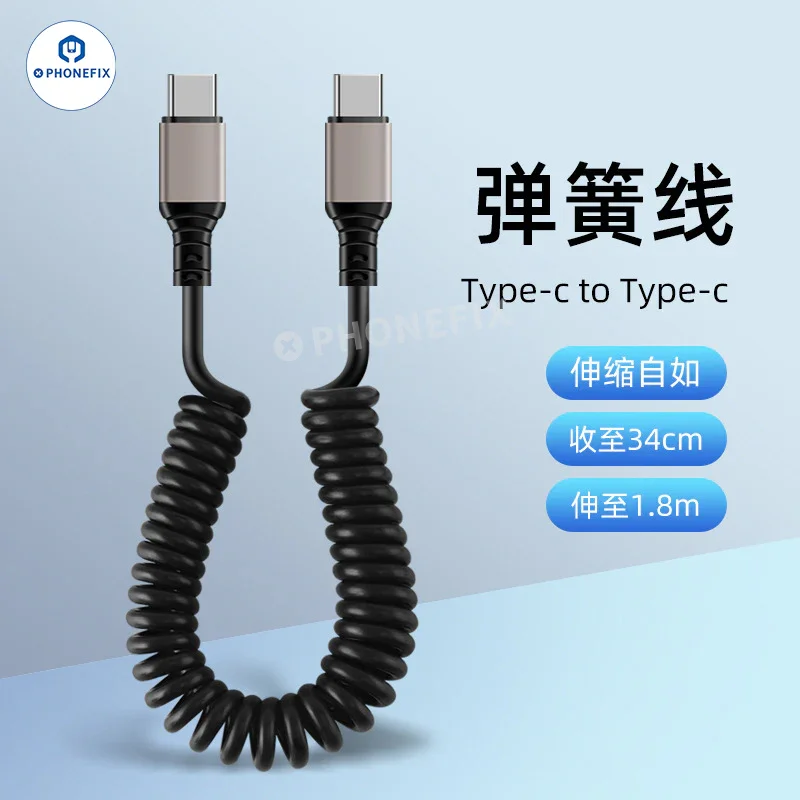 Car Spring Retractable 6A Super Fast Charging Data Cable - Image 9