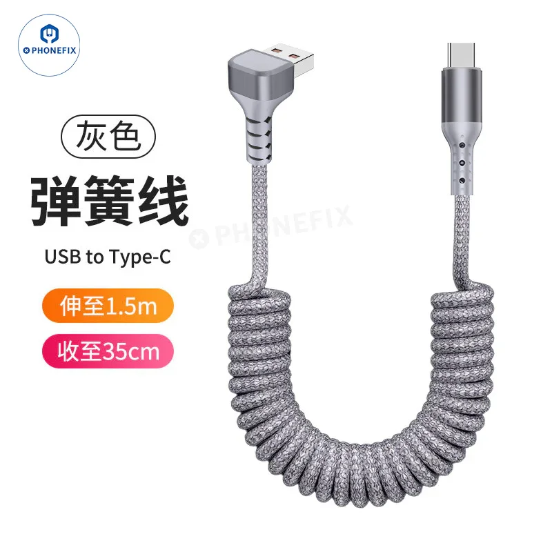 CarPlay Coiled Charging Data Cable for iPhone Android Phones - Image 19