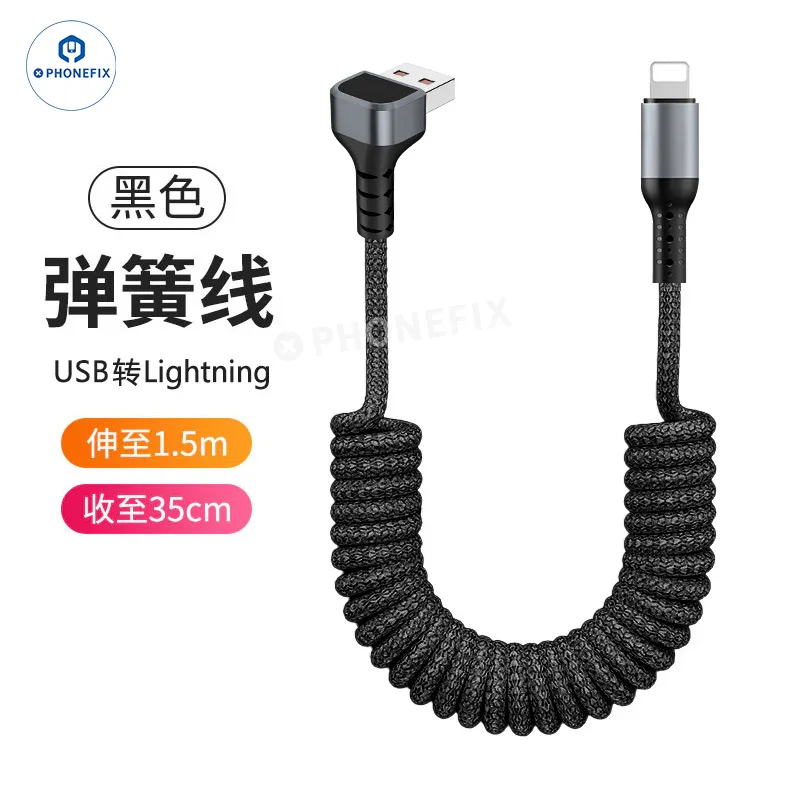 CarPlay Coiled Charging Data Cable for iPhone Android Phones - Image 22