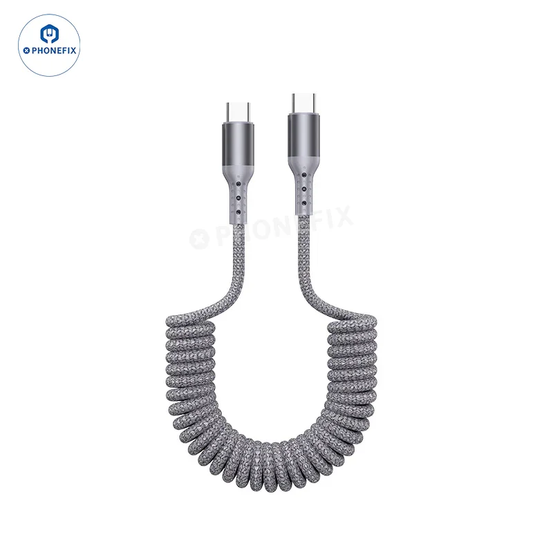 CarPlay Coiled Charging Data Cable for iPhone Android Phones - Image 5
