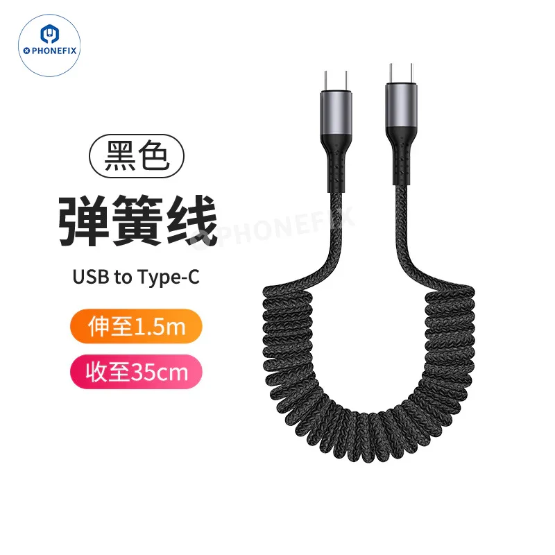 CarPlay Coiled Charging Data Cable for iPhone Android Phones - Image 8