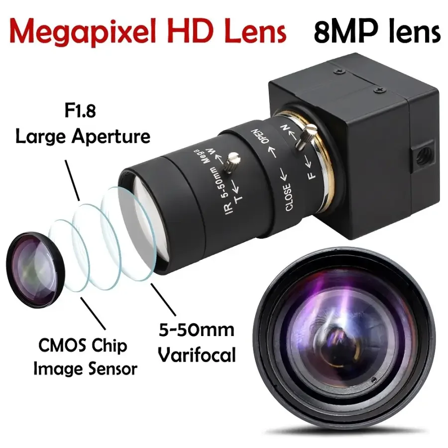 CCTV High Resolution 8MP USB Webcam Indurstrial USB Video Camera - Image 10