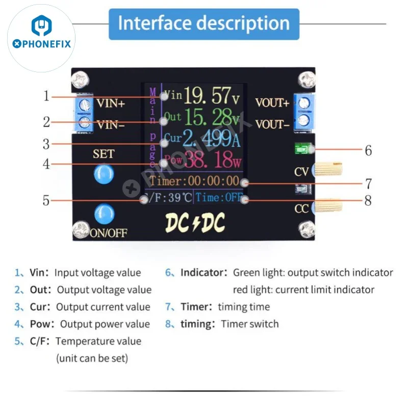 FNIRSI DC DC Automatic Boost Buck Converter CC CV Power Module - Image 7