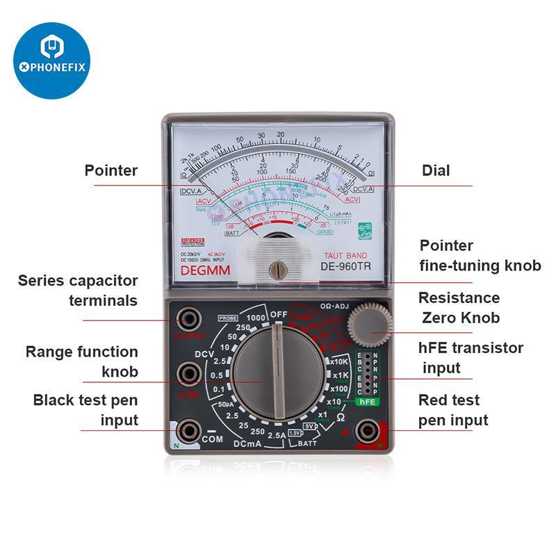 DE-960TR Pointer Automatic Multimeter Universal PCB Fault Testing Tool - Image 5