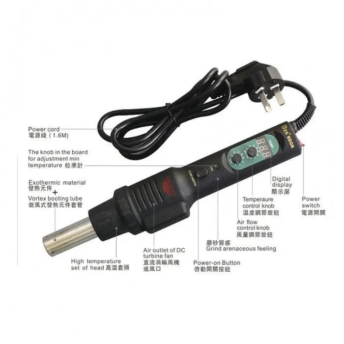 DES 560B Handheld Hot Air Gun Digital De-Soldering Rework Station - Image 4