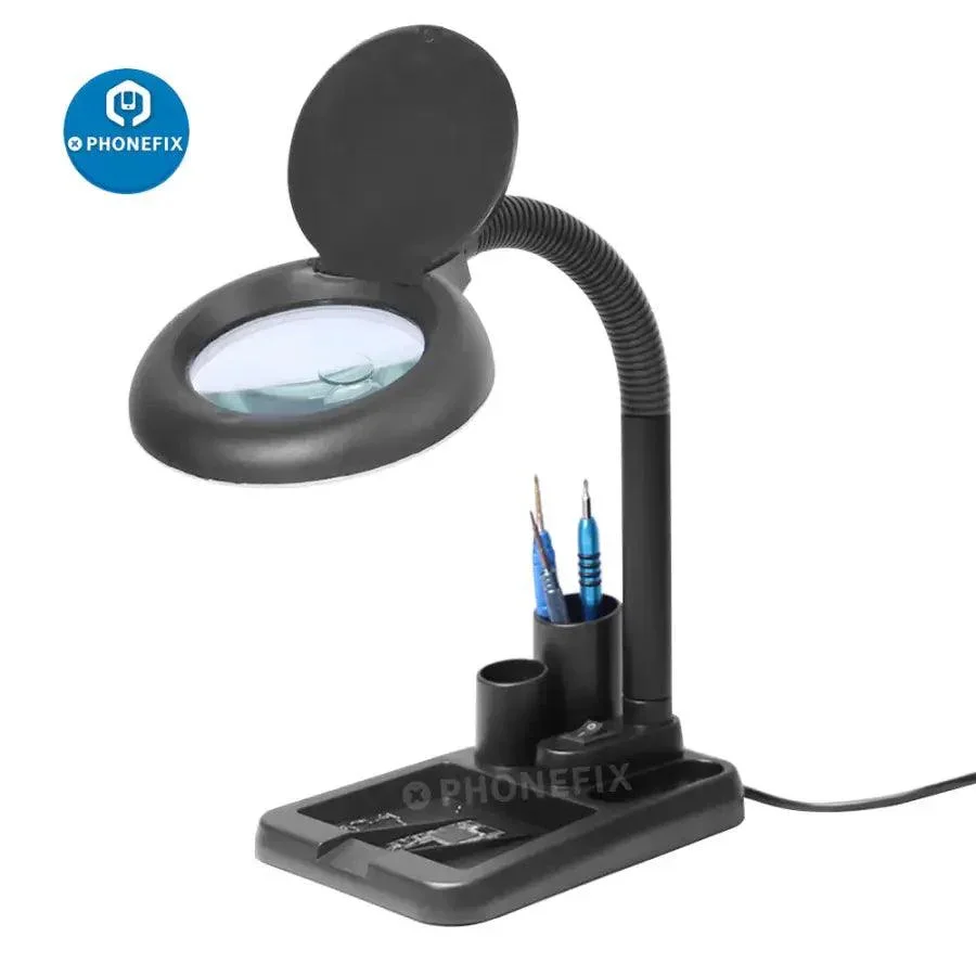 Desktop 10 Times HD Magnifying Glass with Adjustable LED Lamp - Image 3