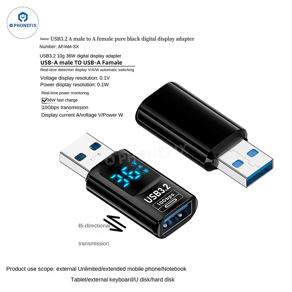Digital Display Type-C USB 3.2 Mobile Phone Laptop Adapter - Image 11