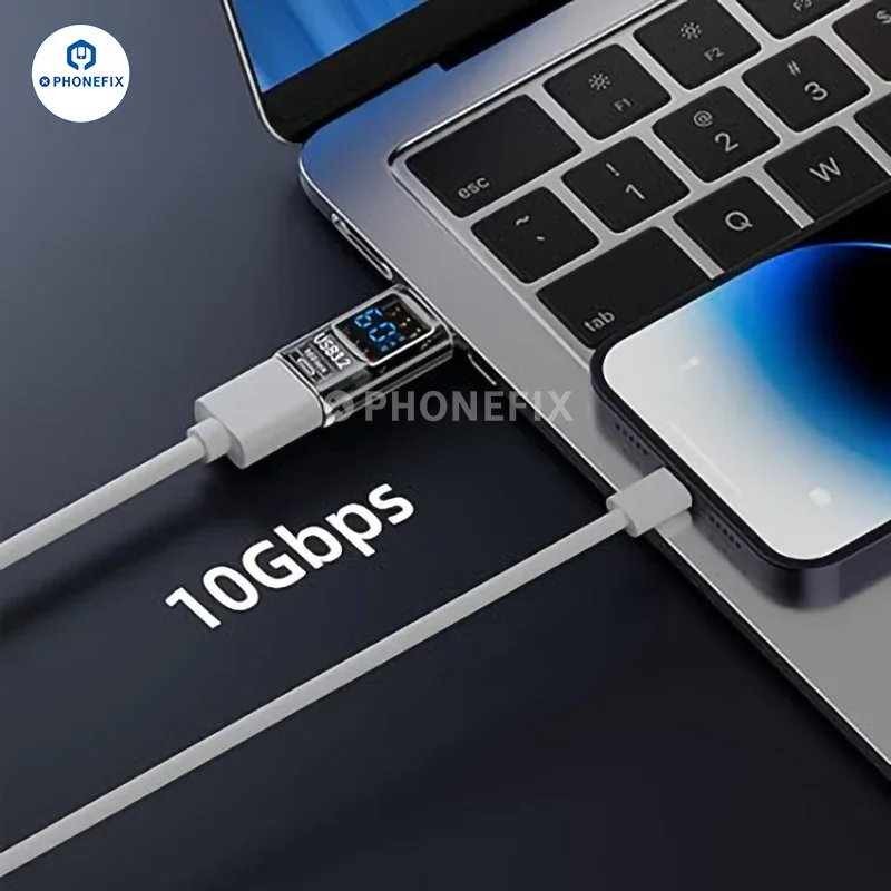 Digital Display Type-C USB 3.2 Mobile Phone Laptop Adapter - Image 2