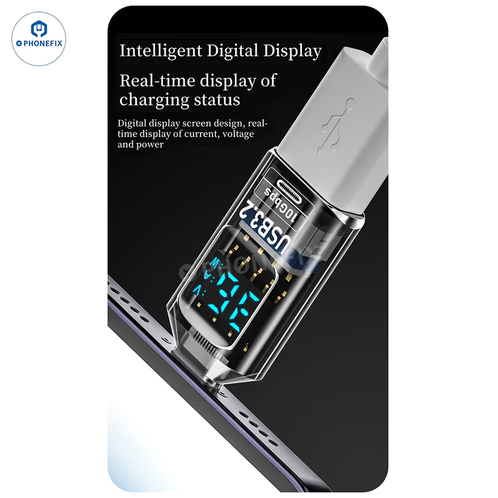 Digital Display Type-C USB 3.2 Mobile Phone Laptop Adapter - Image 9