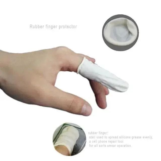 Disposable Latex Rubber Finger Cots Fingertips Protector Gloves - Image 2