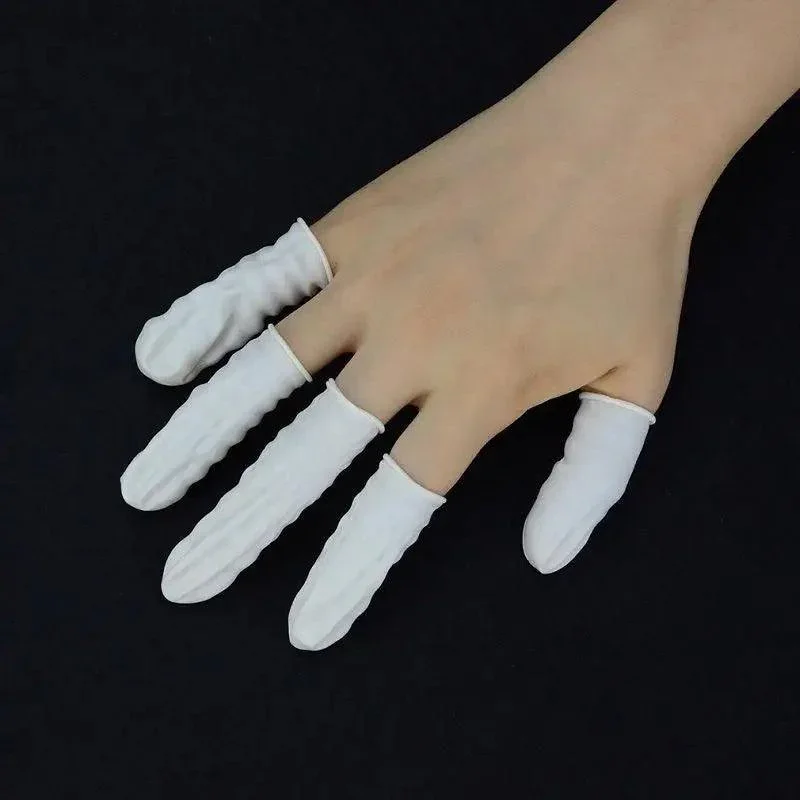 Disposable Latex Rubber Finger Cots Fingertips Protector Gloves - Image 3