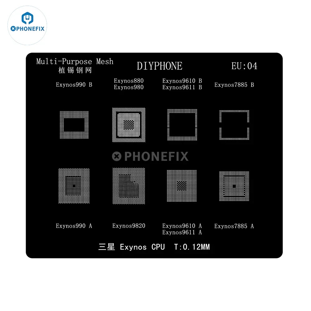 DIYPHONE 0.12mm CPU BGA Reballing Stencil For Samsung Exynos - Image 10