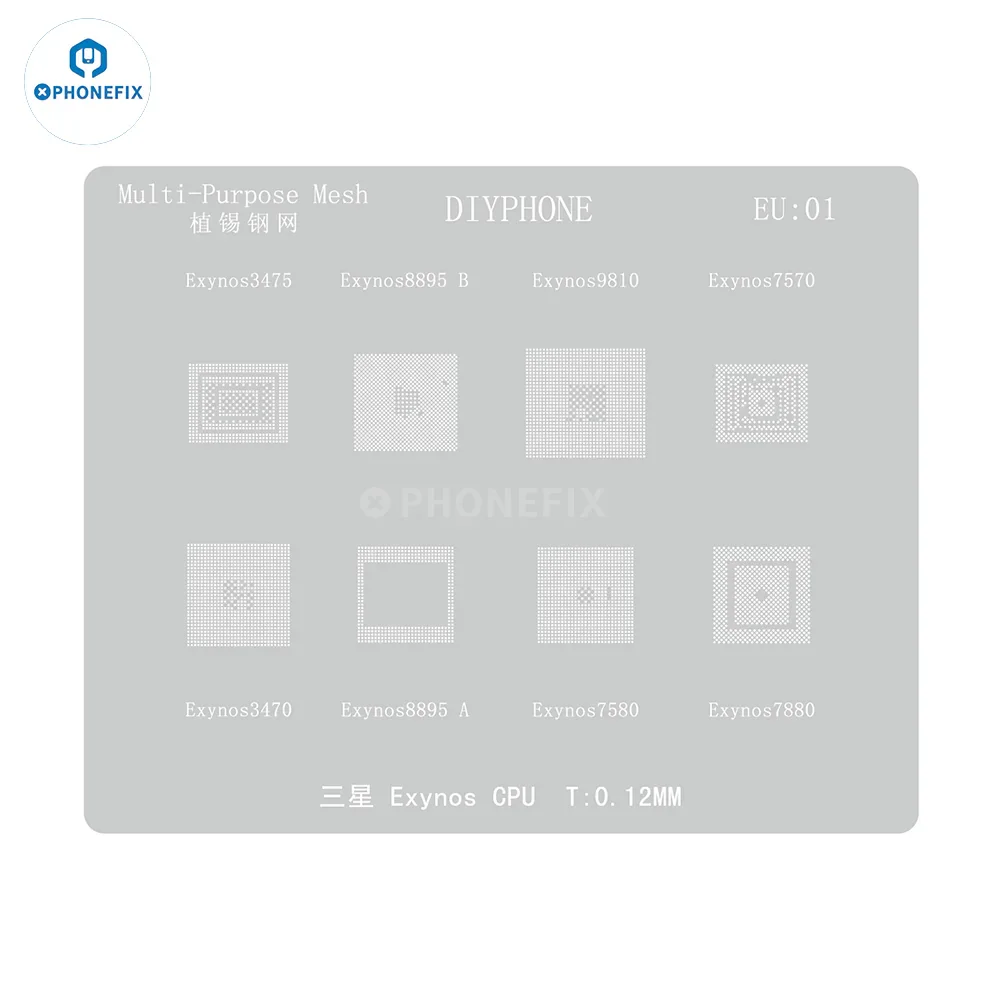 DIYPHONE 0.12mm CPU BGA Reballing Stencil For Samsung Exynos - Image 3