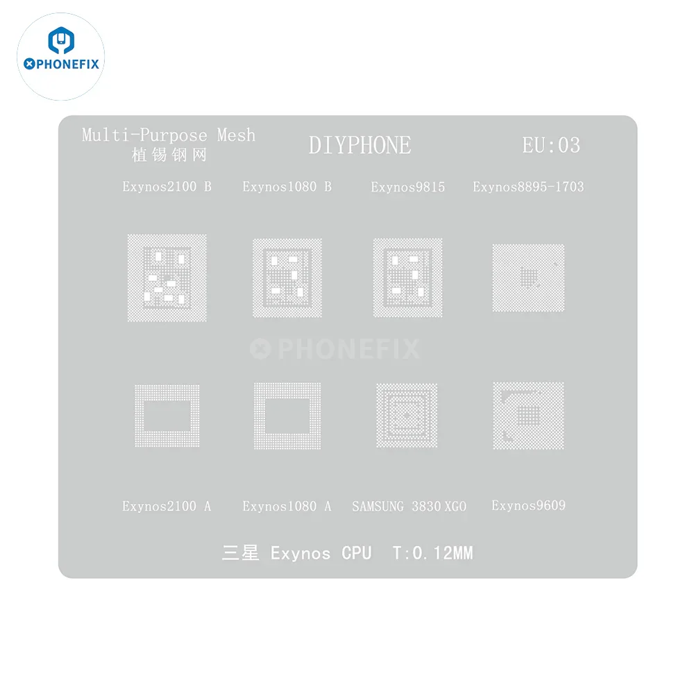 DIYPHONE 0.12mm CPU BGA Reballing Stencil For Samsung Exynos - Image 7