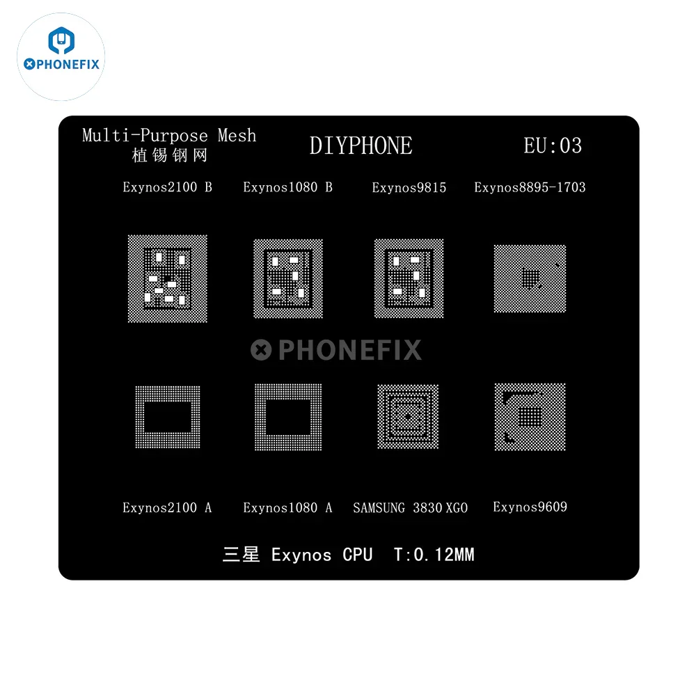DIYPHONE 0.12mm CPU BGA Reballing Stencil For Samsung Exynos - Image 8
