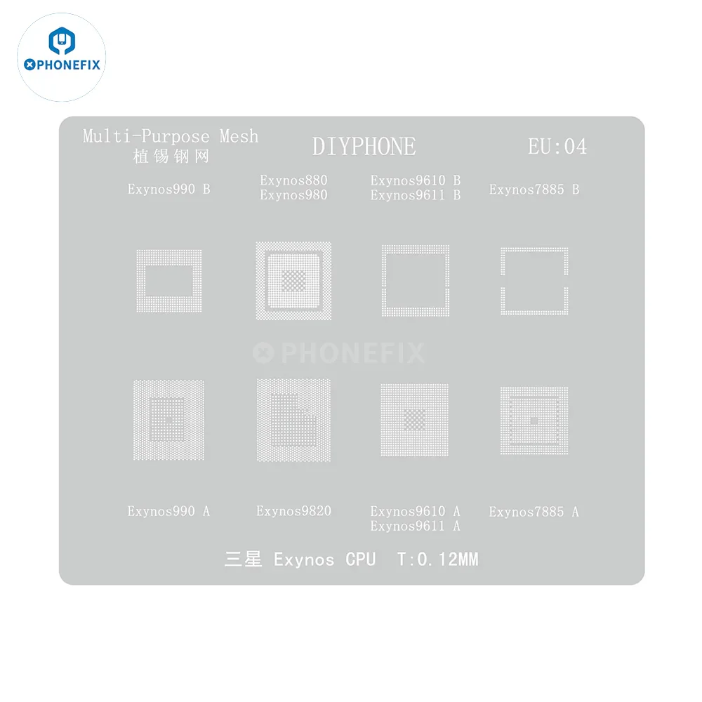 DIYPHONE 0.12mm CPU BGA Reballing Stencil For Samsung Exynos - Image 9