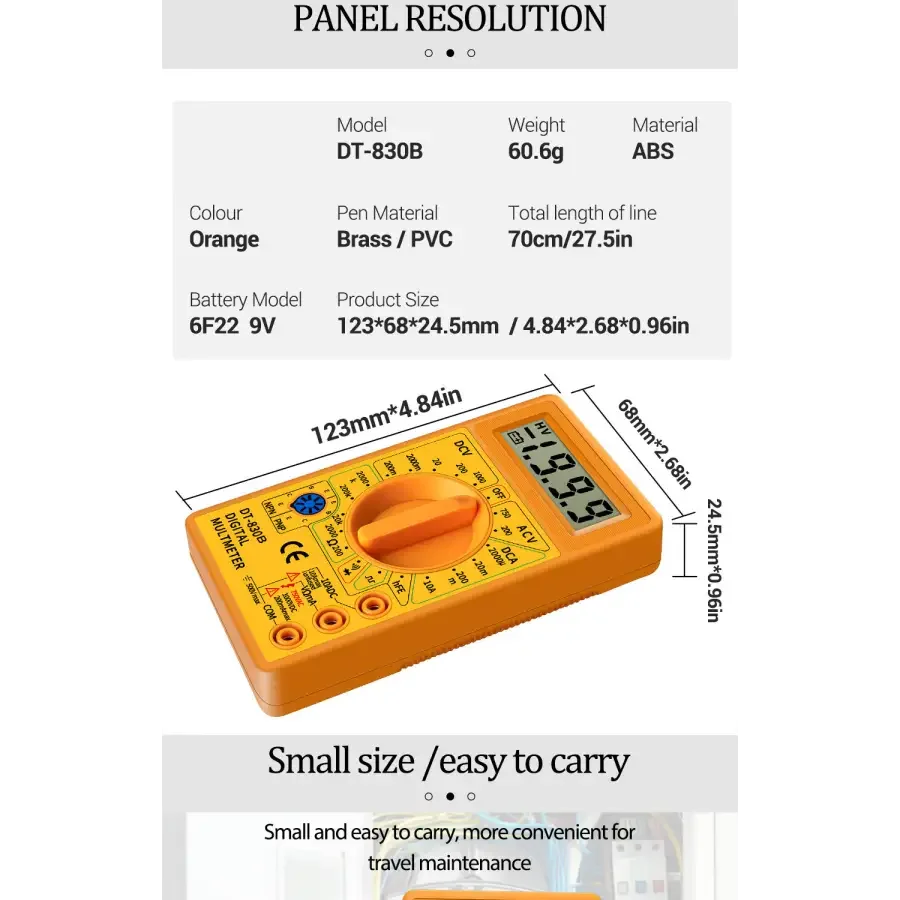 DT830B Digital Multimeter LCD Voltmeter Ammeter Ohm Tester - Image 11