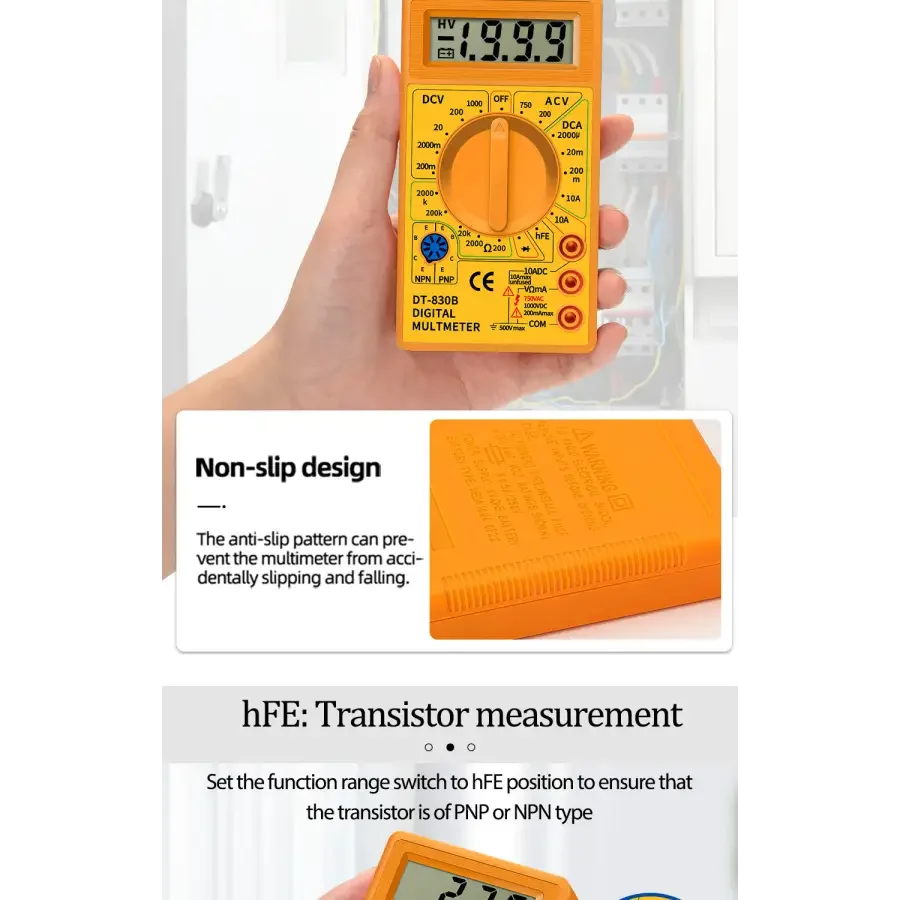 DT830B Digital Multimeter LCD Voltmeter Ammeter Ohm Tester - Image 12