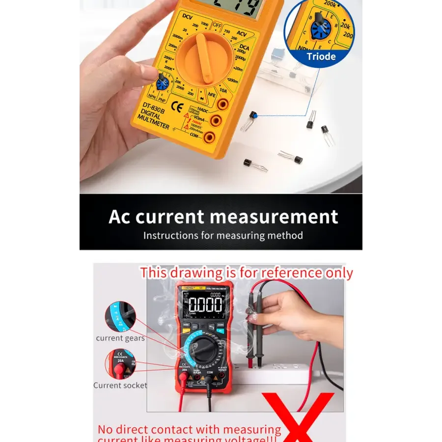 DT830B Digital Multimeter LCD Voltmeter Ammeter Ohm Tester - Image 13