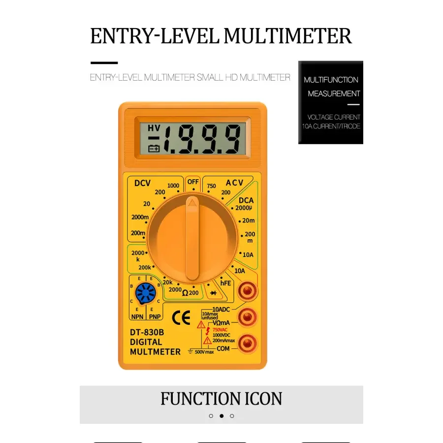 DT830B Digital Multimeter LCD Voltmeter Ammeter Ohm Tester - Image 7
