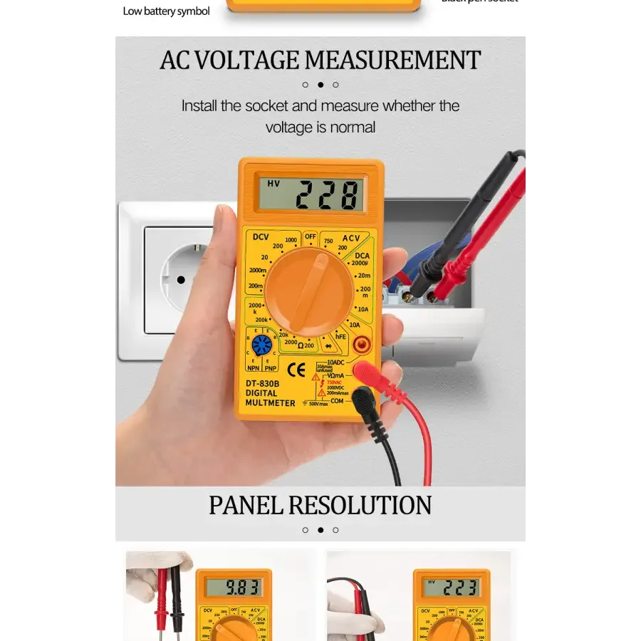 DT830B Digital Multimeter LCD Voltmeter Ammeter Ohm Tester - Image 9