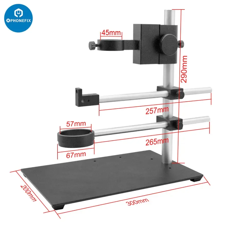 Dual Arm Boom Stand Adjustable Metal Holder Set For Microscope Camera - Image 23