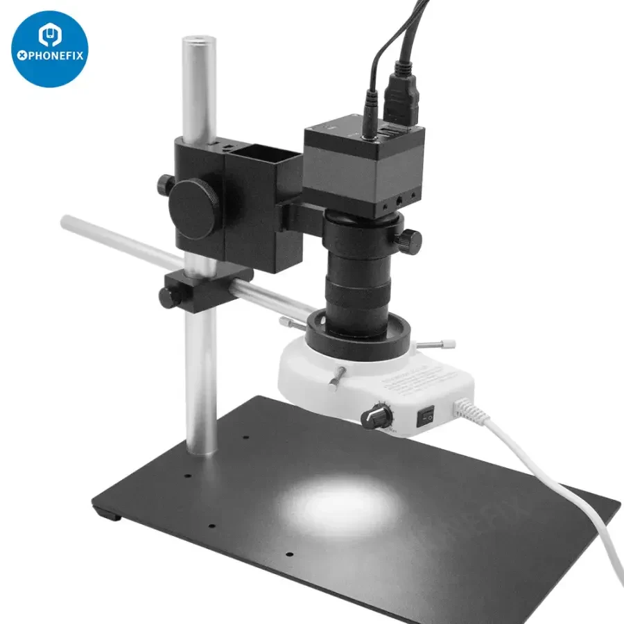 Dual Arm Boom Stand Adjustable Metal Holder Set For Microscope Camera - Image 3