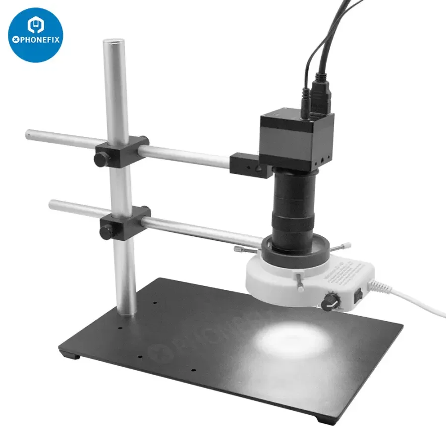 Dual Arm Boom Stand Adjustable Metal Holder Set For Microscope Camera - Image 4