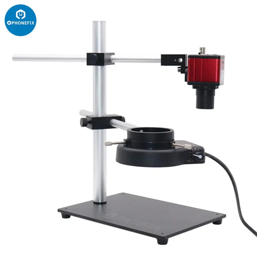 Dual Arm Boom Stand Adjustable Metal Holder Set For Microscope Camera - Image 5