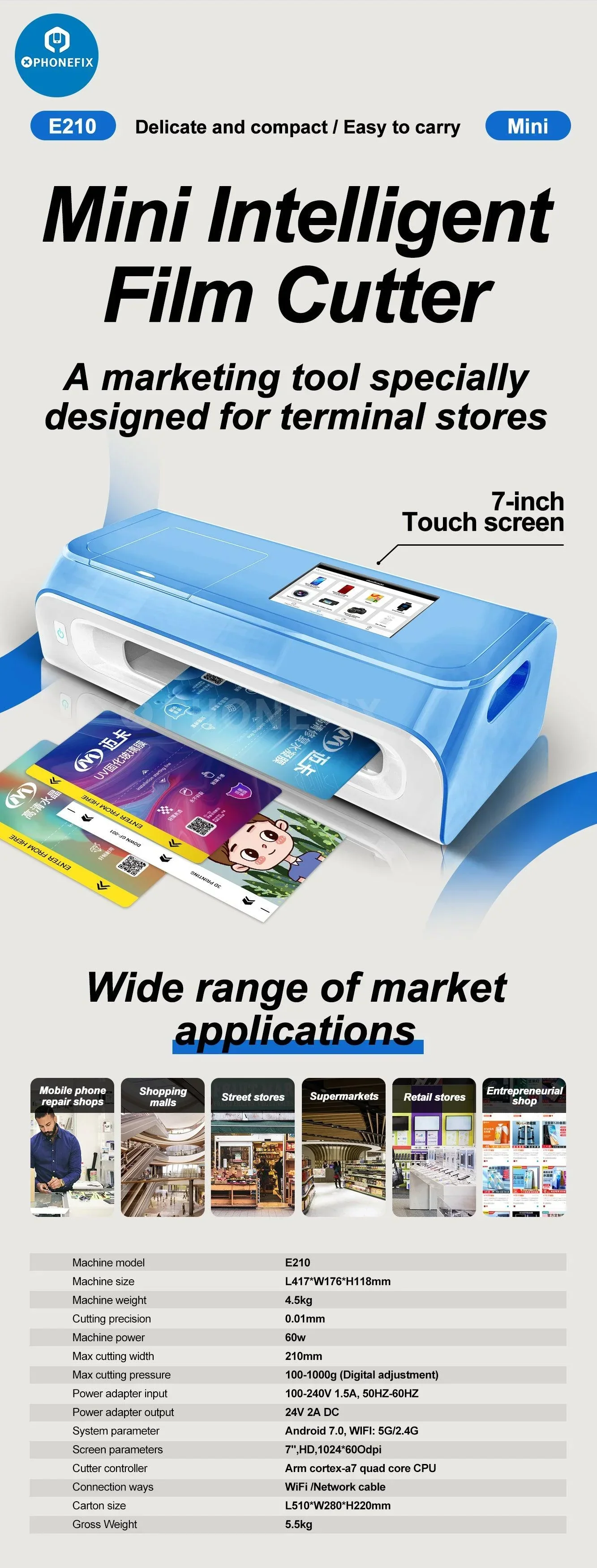 E210 Unlimited Film Cutting Machine Screen Protector Cutter - Image 9