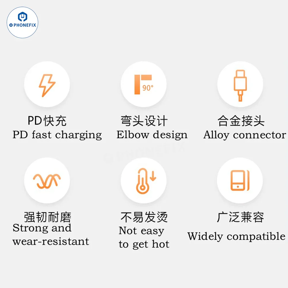 Elbow PD Fast Charging Data Cable Type-C Lightning for Mobile Phone - Image 8
