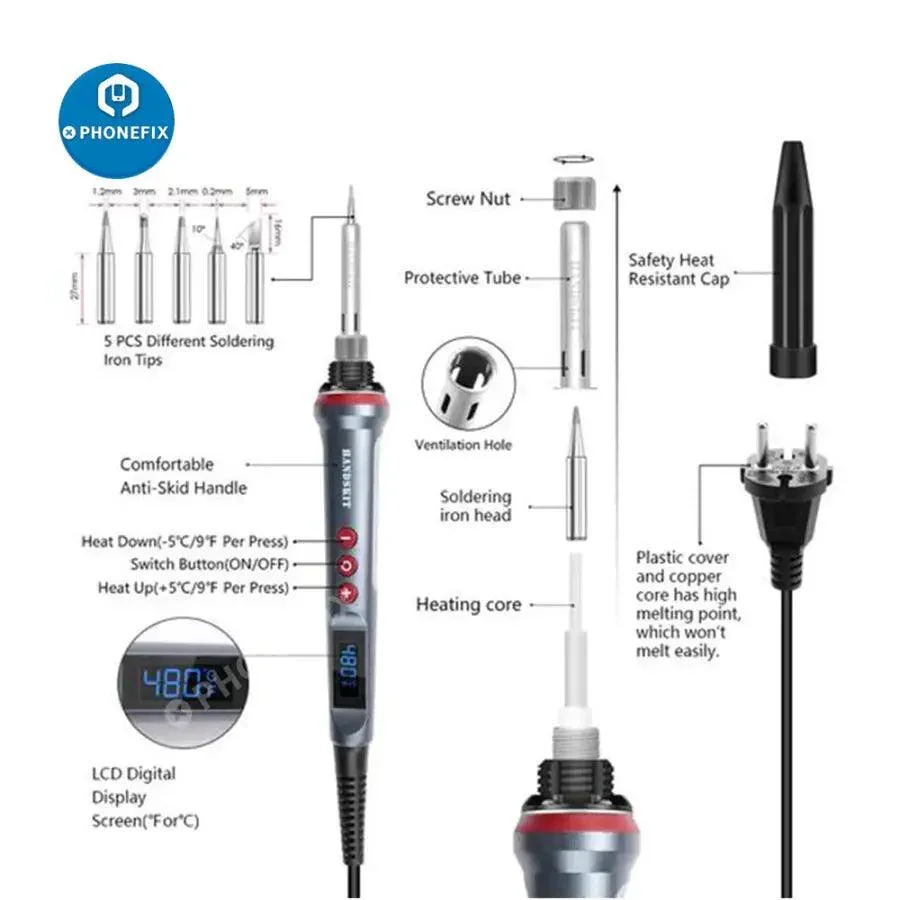 Electric Soldering Iron 90W Adjsutable Temperature Welding Tools - Image 2