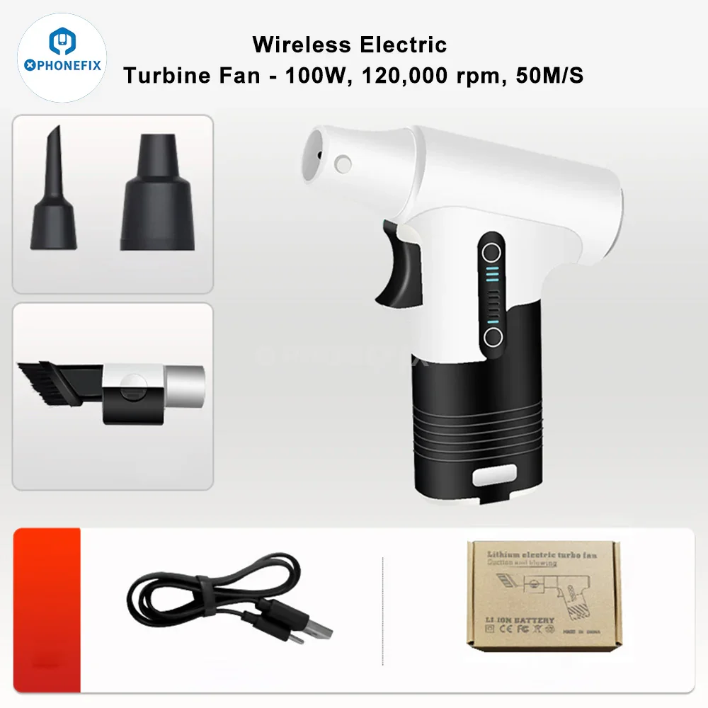 Electric Turbofan Handheld Blowing Suction Dust Removal Cooling Fan - Image 10