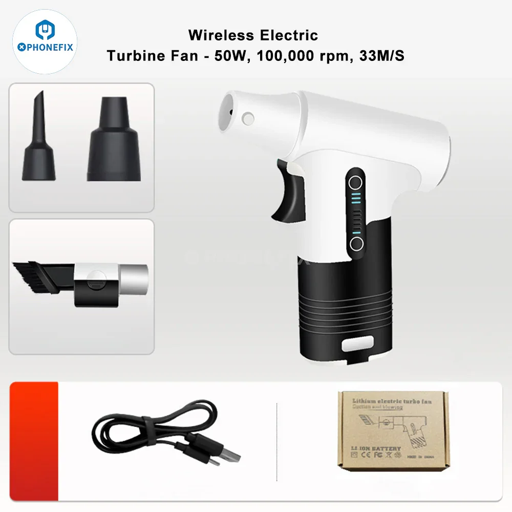 Electric Turbofan Handheld Blowing Suction Dust Removal Cooling Fan - Image 9
