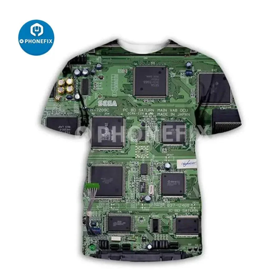 Electronic IC 3D Print Hip-hop Style T-Shirt For Phone Repair Men's - Image 9