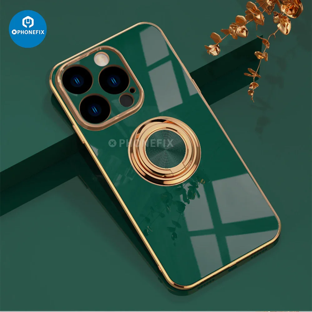 electroplated magnetic iPhone Back Case Cover with ring holder - Image 6