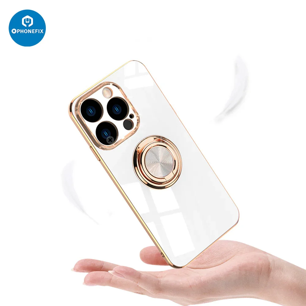 electroplated magnetic iPhone Back Case Cover with ring holder - Image 8