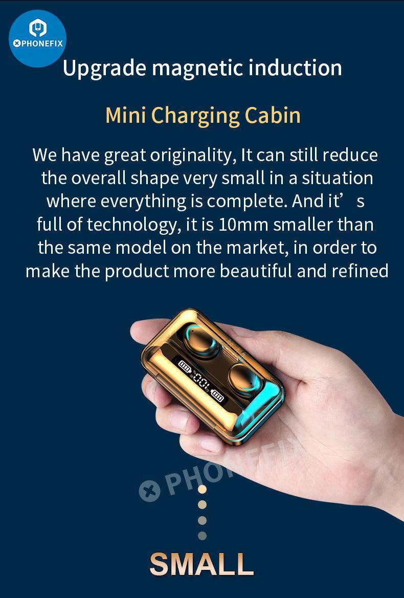 F9-5C Wireless Bluetooth Earphones Noise Reduction Earbuds With LED - Image 11