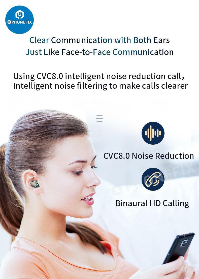 F9-5C Wireless Bluetooth Earphones Noise Reduction Earbuds With LED - Image 15